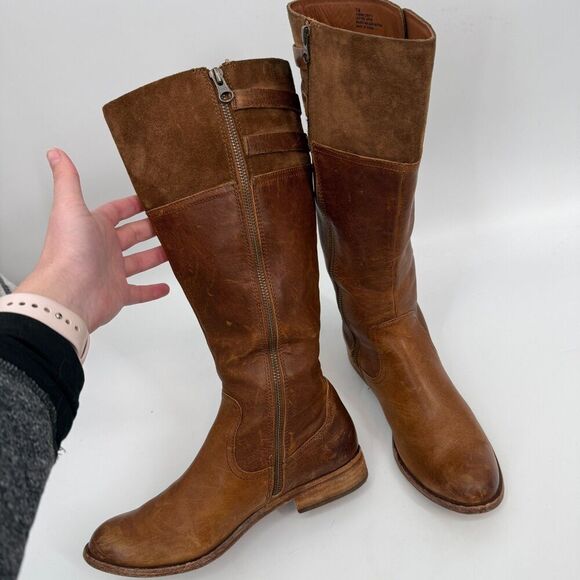 Kork-Ease Women Kork-Ease Tall Brown Leather Equestrian Riding Boots Side Zip Women Size 7.5